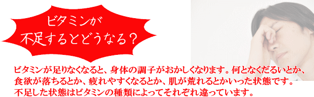 ビタミンが不足するとどうなる